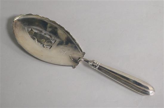 A George III Scottish silver fish slice, William Robertson, Edinburgh, 1795, 28.5cm.